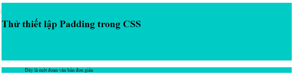 Ví dụ thiết lập padding trong CSS 1
